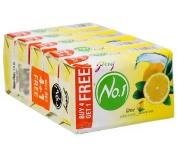 4+1 Godrej No.1 Soap Lime (5x100g)